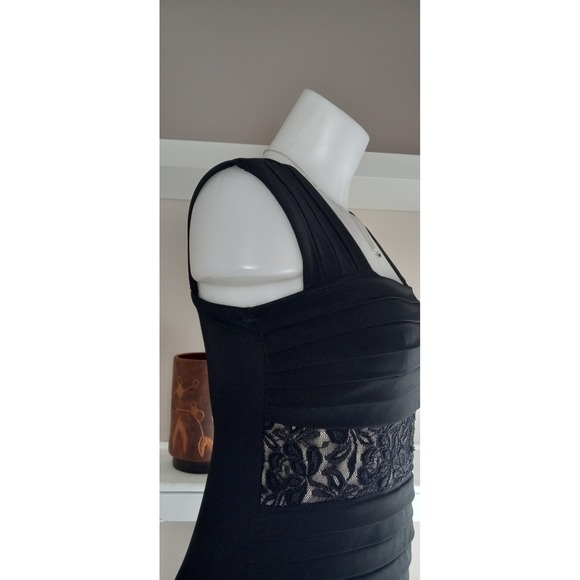 CAROLE LITTLE Black  Stretch Short Lace ‎ Dress Size 6 - Picture 4 of 9